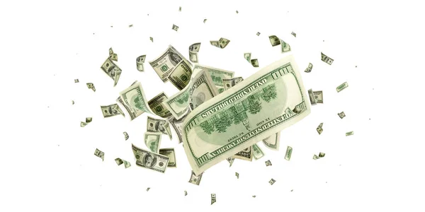 100ドル札だお金の落ち込み孤立した背景。アメリカの現金. — ストック写真