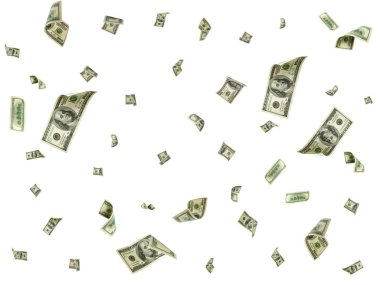 Dolar işareti. Amerikan parası. Nakit arka plan, biz fatura. Düşen para.