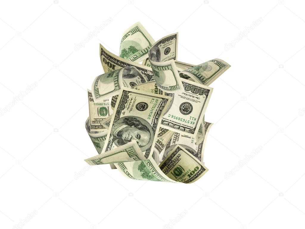 Us dollar bill. Washington american cash. Falling usd money background.