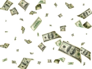 Amerikan Doları. Washington Amerikan parası. Düşen ABD para arkaplanı.