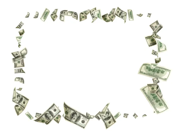 お金の背景。百ドルのアメリカ。現金の落下を使用する. — ストック写真
