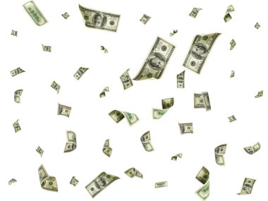 Dolar işareti. Amerikan parası. Nakit arka plan, biz fatura. Düşen para.