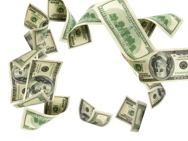 Para geçmişi. Amerika 'nın yüz doları. Nakit para düşüyor..