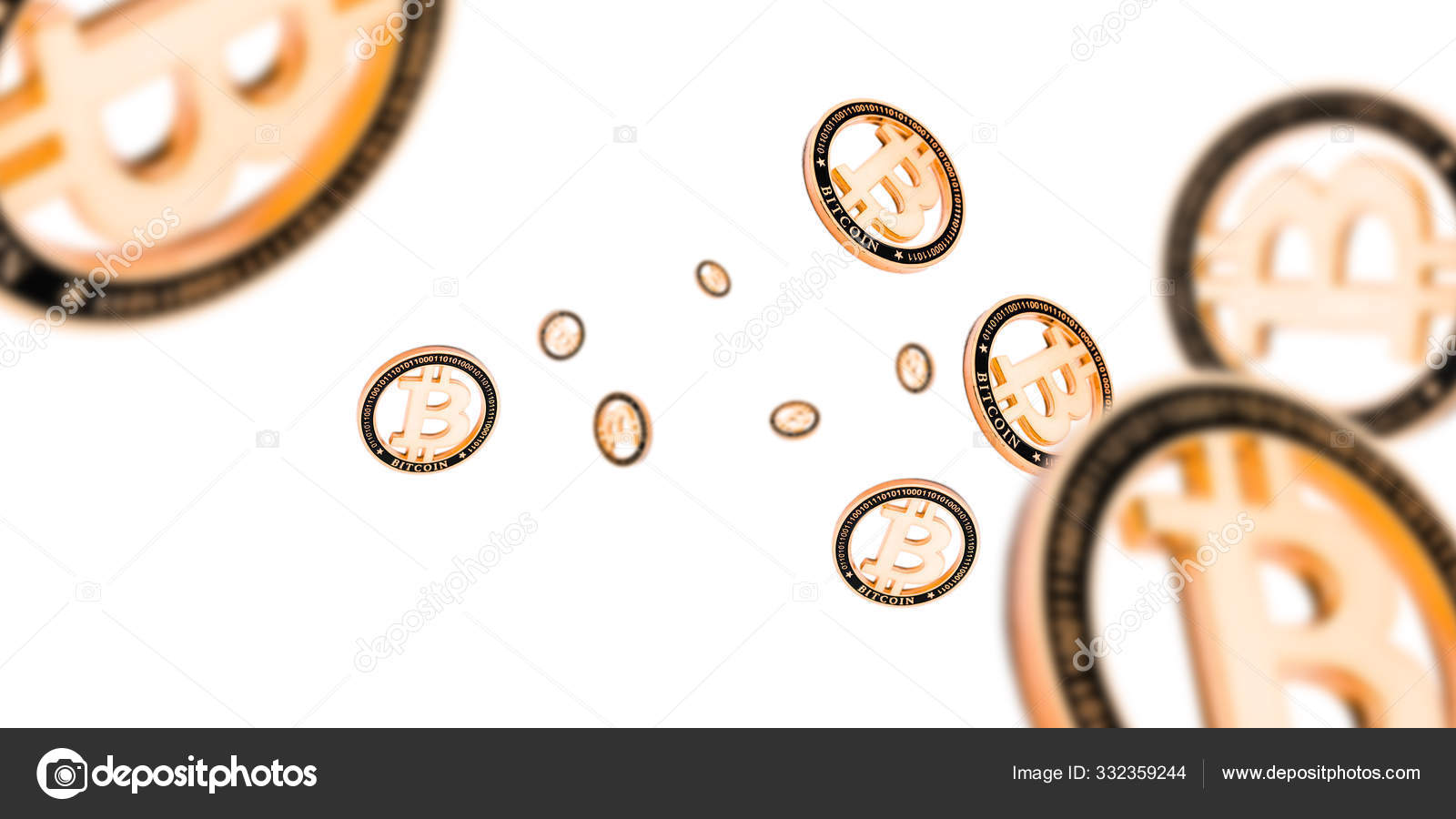 Cryptocurrency Background Falling Gold Bitcoin Isolated On White Falling Money Concept Stock Photo Image By C Mvelishchuk 332359244