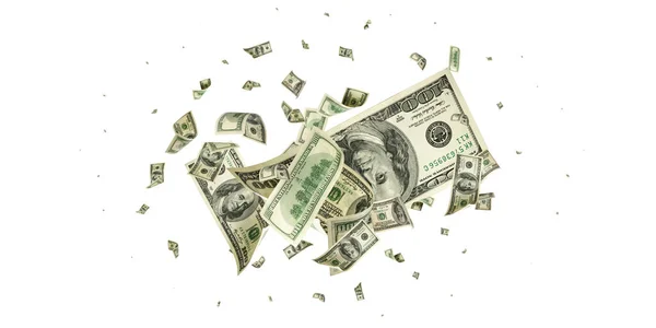 Oss dollarsedel. Washington Amerikanska kontanter. Fallande usd pengar bakgrund. — Stockfoto