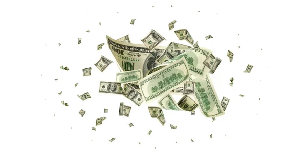 Pengar bakgrund. Hundra dollar i Amerika. Användbara pengar faller. — Stockfoto