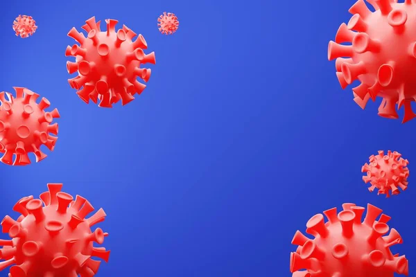 Coronavirus 2019-nCov новела 3D рендеринга Інфекція. Спалах грипу і вірус Covid-19 як небезпечні випадки грипу як пандемії. Вірус корони в Азії — стокове фото