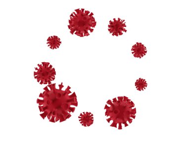 Grip kapmış Covid-19 virüs hücresi geçmişi. Coronavirus salgını enfeksiyonu 3D. Pandemik sağlık risk kavramı. Yüzen Çin patojen solunum gribi covid virüs hücreleri.