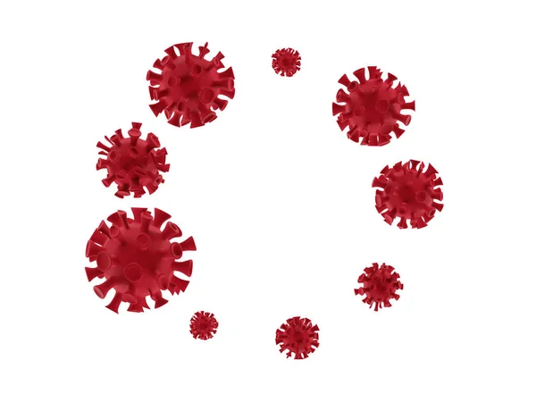 Coronavirus 2019-nCov novedoso concepto de infección por renderizado 3D. El brote de gripe y la gripe Covid-19 son casos peligrosos de gripe como pandemia. Asia ncov corona virus —  Fotos de Stock