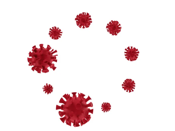 Coronavirus sejt Covid-19 járvány. 3d teszi influenza háttér, mint a vörös veszélyes influenza törzs esetek, mint egy világjárvány egészségügyi kockázati koncepció.úszó kínai kórokozó — Stock Fotó