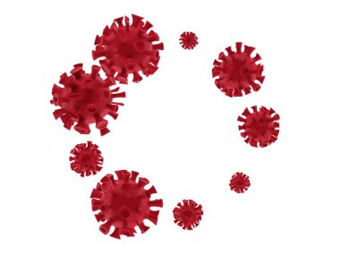 Coronavirus hastalığı. 3D görüntüleme COVID-19 enfeksiyon tıbbi geçmişi. Grip salgını gibi tehlikeli grip vakaları da salgın hastalık riski kavramı gibi. Çin patojen solunum yolu virüsü hücreleri