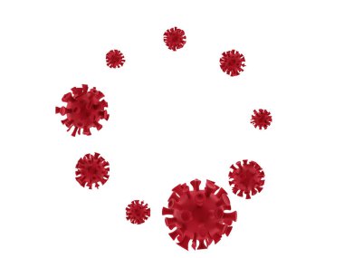 Grip kapmış Covid-19 virüs hücresi geçmişi. Çin patojen solunum yolu Coronavirus 2019-ncov grip salgını 3D medikal görüntüleme. Gerçekçi 3d kırmızı virüs hücrelerine sahip arka plan