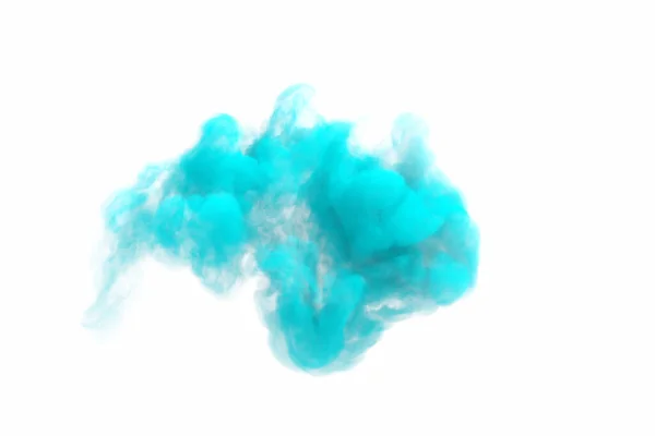 蒸汽隔离。水胺雾熏烟芳香疗法背景.蓝色的雾气在白色上隔离开来.抽象的横幅油漆。霍利。液墨. — 图库照片