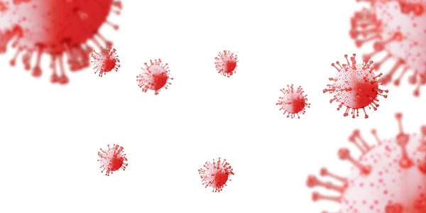 Coronavirus 2019-nCov román 3D vykreslování infekce koncept. Ohnisko chřipky a Covid-19 chřipka jako nebezpečný chřipkový kmen případy jako pandemie. Asijské ncov corona virus — Stock fotografie