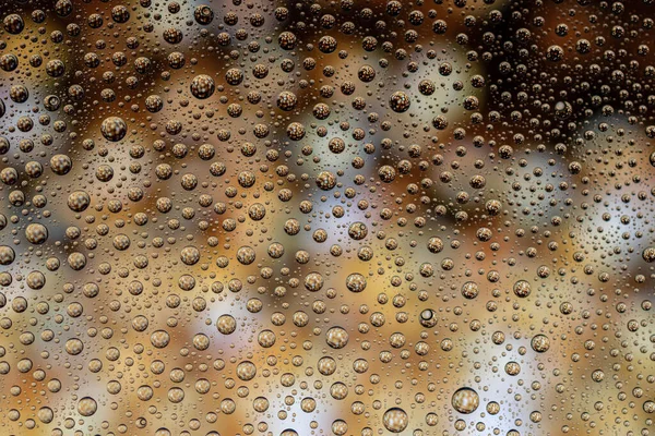 Πτώση φόντου. Υγρό νερό σε γυαλί. Σύνθεση μοτίβου βροχής. — Φωτογραφία Αρχείου