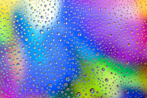 Krople Wody Mokry Deszcz Szkle Wzór Tekstury Tło — Zdjęcie stockowe
