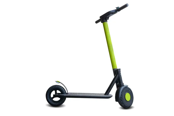 Lime urban elektrisk skoter, sparka city cykel isolerad på vitt. Street motorcykel på företag transport bakgrund. Begreppet ekologisk transport. — Stockfoto