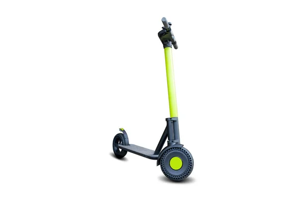 하얀색 배경에 고립된 도시 전기 스쿠터 인 Lime kick city rider bike, city electric scooter. 거리 모터사이클 - 비즈니스를 위한 운송 수단. 환경친화적 인 교통수단, 오토바이 운송 개념. — 스톡 사진