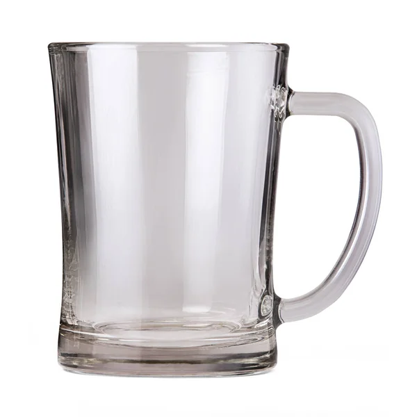 Empty glass mug for beer or ale isolated on white background with clipping path. — Stock Photo, Image