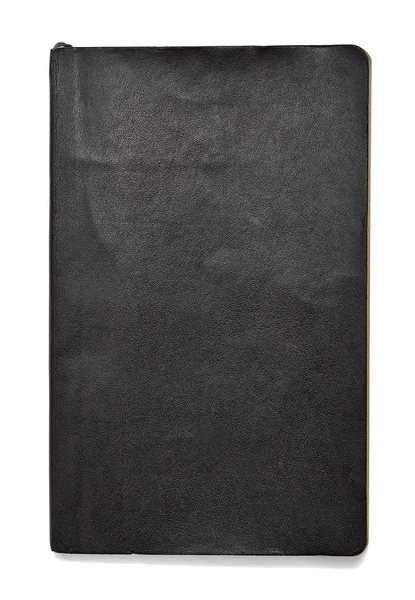 Zwarte nota boek geïsoleerd op een witte achtergrond voor weergave met uitknippad. — Stockfoto