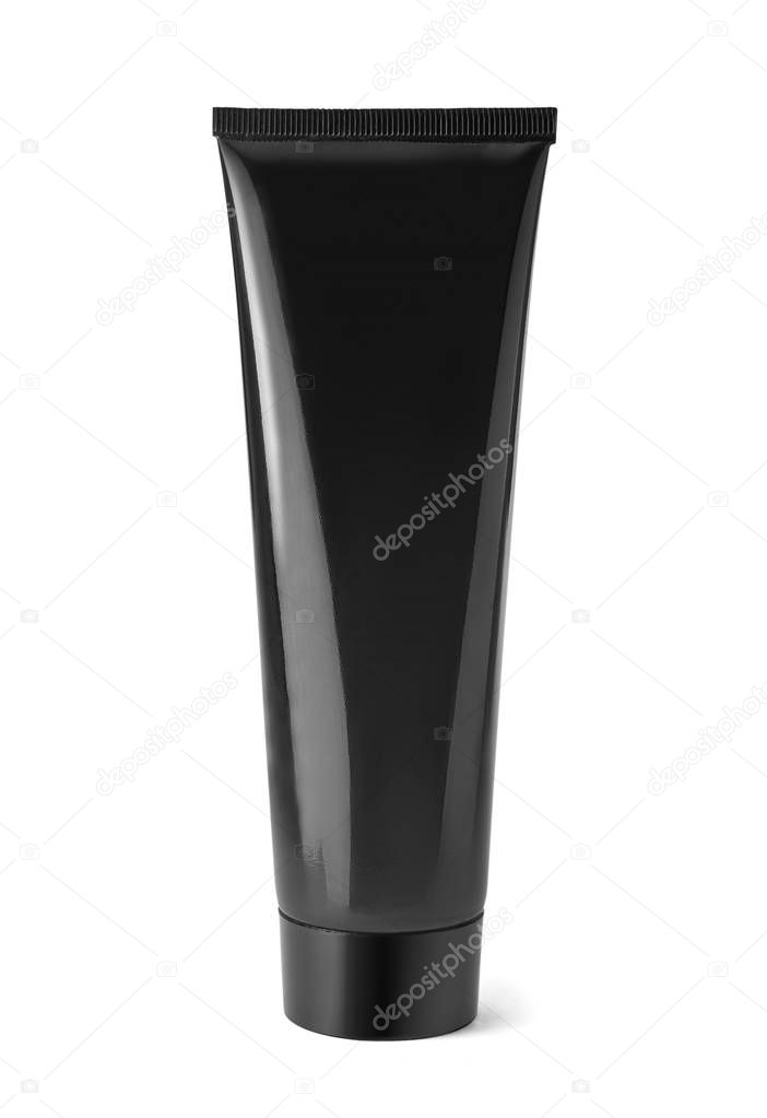Tube. Black tube mock-up for cream or paste isolated on white background with clipping path.