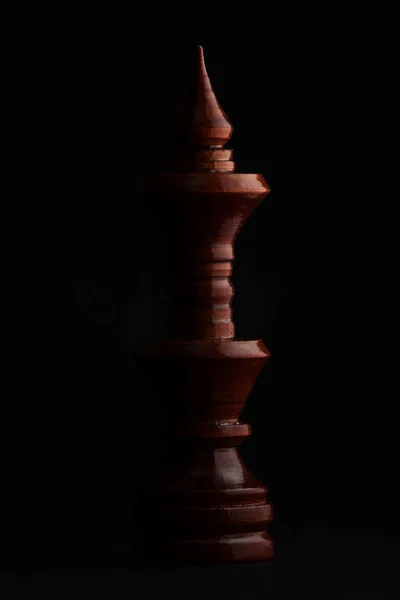 Chess. Black King on black background. — Stock Photo, Image