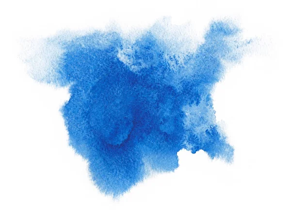 Aquarel. Abstract blauw plek op aquarel papier. — Stockfoto