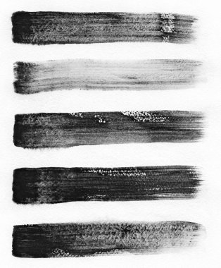 Suluboya. Soyut siyah suluboya kontur arka planlar kümesi.