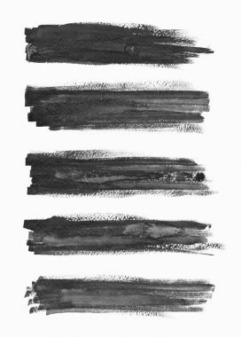 Suluboya. Soyut siyah suluboya kontur arka planlar kümesi.