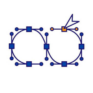 Beyaz arka plan üzerinde izole kalem aracı. Web ve mobil için anahat vektör simge.