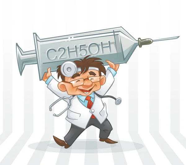 Doktor taşıyan büyük şırınga