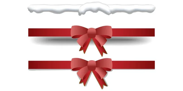 Natal vetor arco vermelho com show cap decoração isolada no fundo branco — Vetor de Stock
