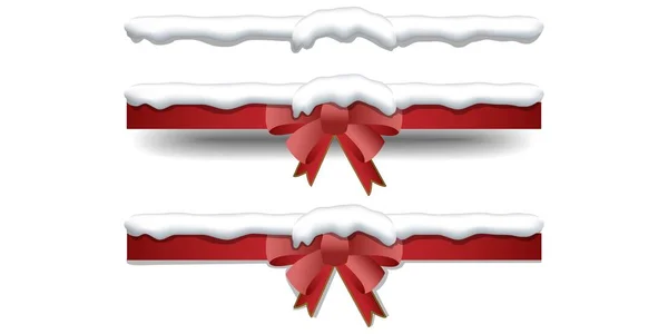 Natal vetor arco vermelho com tampa show na decoração superior isolado no fundo branco — Vetor de Stock