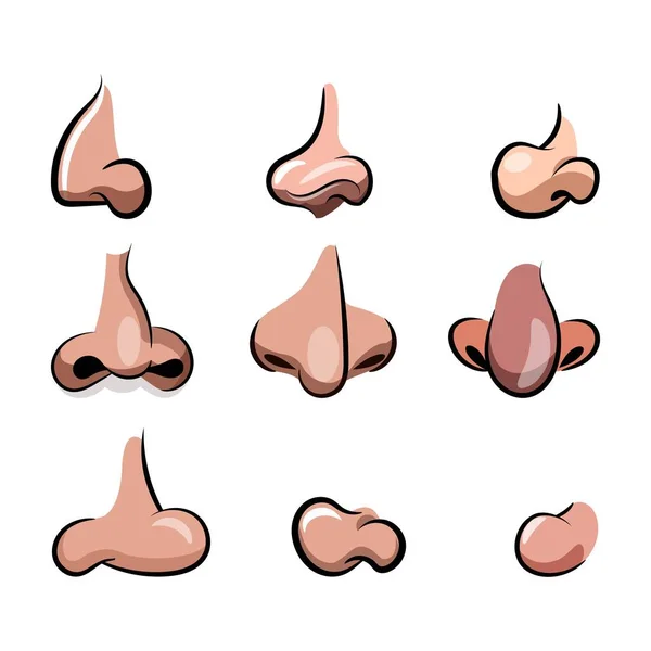 Vector nose cartoon set for character animation — 스톡 벡터