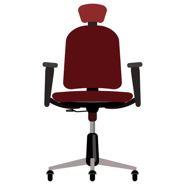 Başlıklı kahverengi ofis sandalyesi ve vektör illüstrasyonuyla ilgileniyor. İçinde rulo ve ekipman olan mobilyalar. Beyaz nesne izole edildi. Ofis içi mobilya ve dekorasyon malzemeleri için kullan