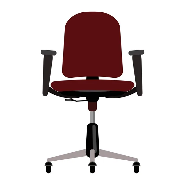 Cadeira Escritório Marrom Com Alças Ilustração Vetorial Mobiliário Com Rolos — Vetor de Stock