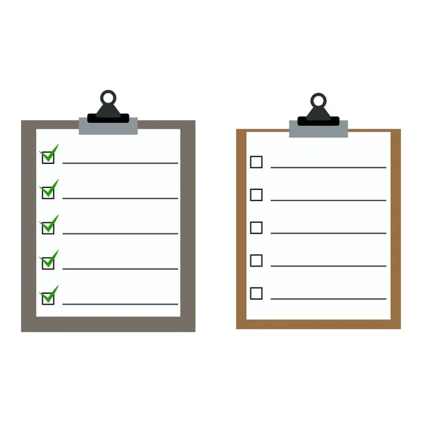 Two Checklist One Marked Checkbox Other Marked Flat Vector Illustration — Stock Vector