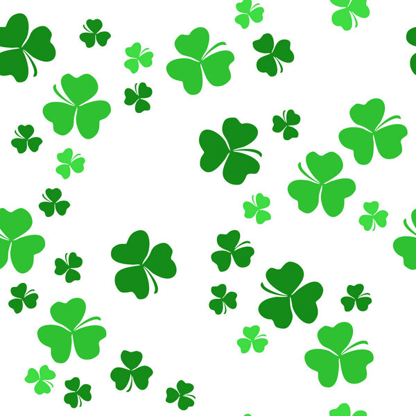Бесшовный узор для ткани, бумаги или открыток с ирландским клевером о
