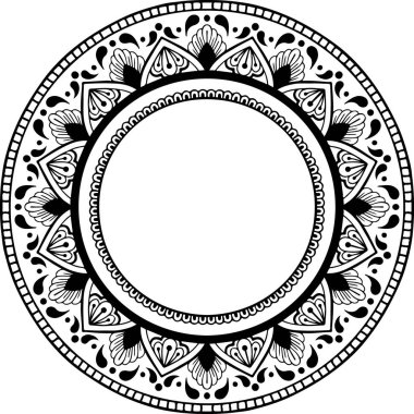 Boyama kitabı için Mandala. Yoga logoları Vektörü