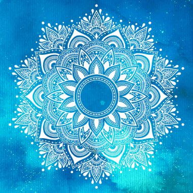 Tekstil için Kızılderili çiçeği deseni, tebrik kartı geçmişi, boyama kitabı. Etnik mandala havlusu, yoga mat baskısı