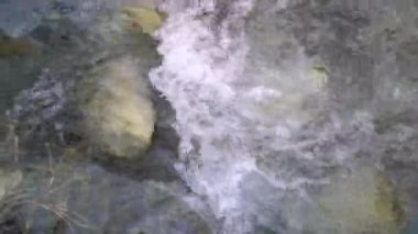 Dağ nehrinin temiz, şeffaf suyu.