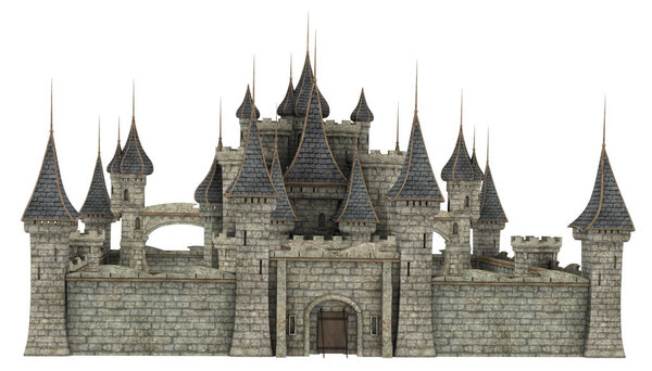 Complete Fantasy Castle 3D Stock Clipart