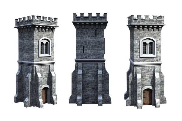 Kingdom Castle Alkatrészek Tartsa Dungeon Őrtorony Jogdíjmentes Stock Képek