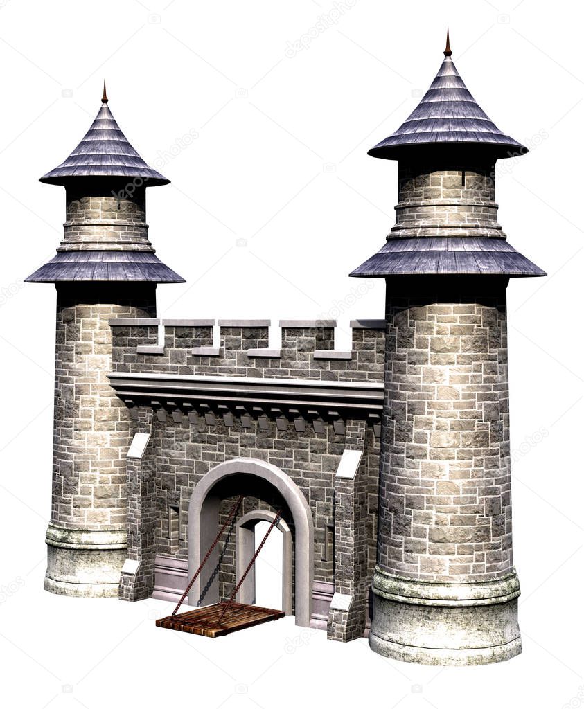 Kingdom Castle Parts - 3D Bridge and Corner Towers