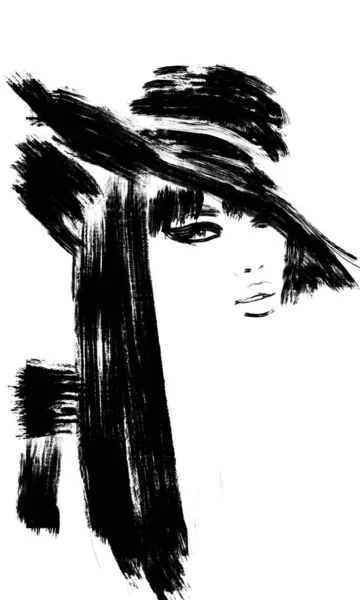 Illustration Mode Portrait Femme — Photo