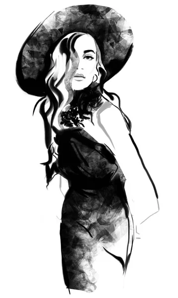 Illustration Mode Portrait Femme — Photo