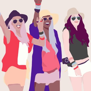 Fashion woman illustration. Hand drawn illustration trendy girl