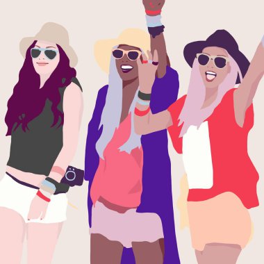 Fashion woman illustration. Hand drawn illustration trendy girl