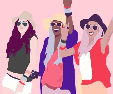 Fashion woman illustration. Hand drawn illustration trendy girl