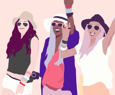 Fashion woman illustration. Hand drawn illustration trendy girl